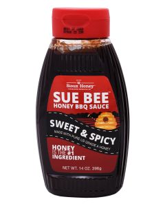 Sue Bee Honey Barbecue Sauce Sweet & Spicy - front of bottle