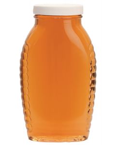 2 lb Plastic Honey Oval Bottles with Lids - 12 Pack