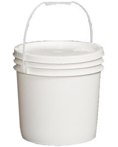 Feeder 24 lb White Plastic Pail with Lid - Each