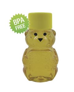2 oz Clear Panel Bear with Lids - 50 Pack - shown with BPA Free burst