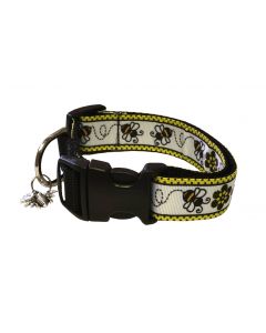 Dog Collar Polka Dot / Black - Medium 12" - 18"