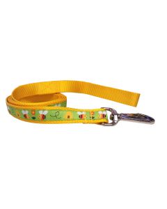 Dog Leash Orange Bees and Hives/Yellow 70"
